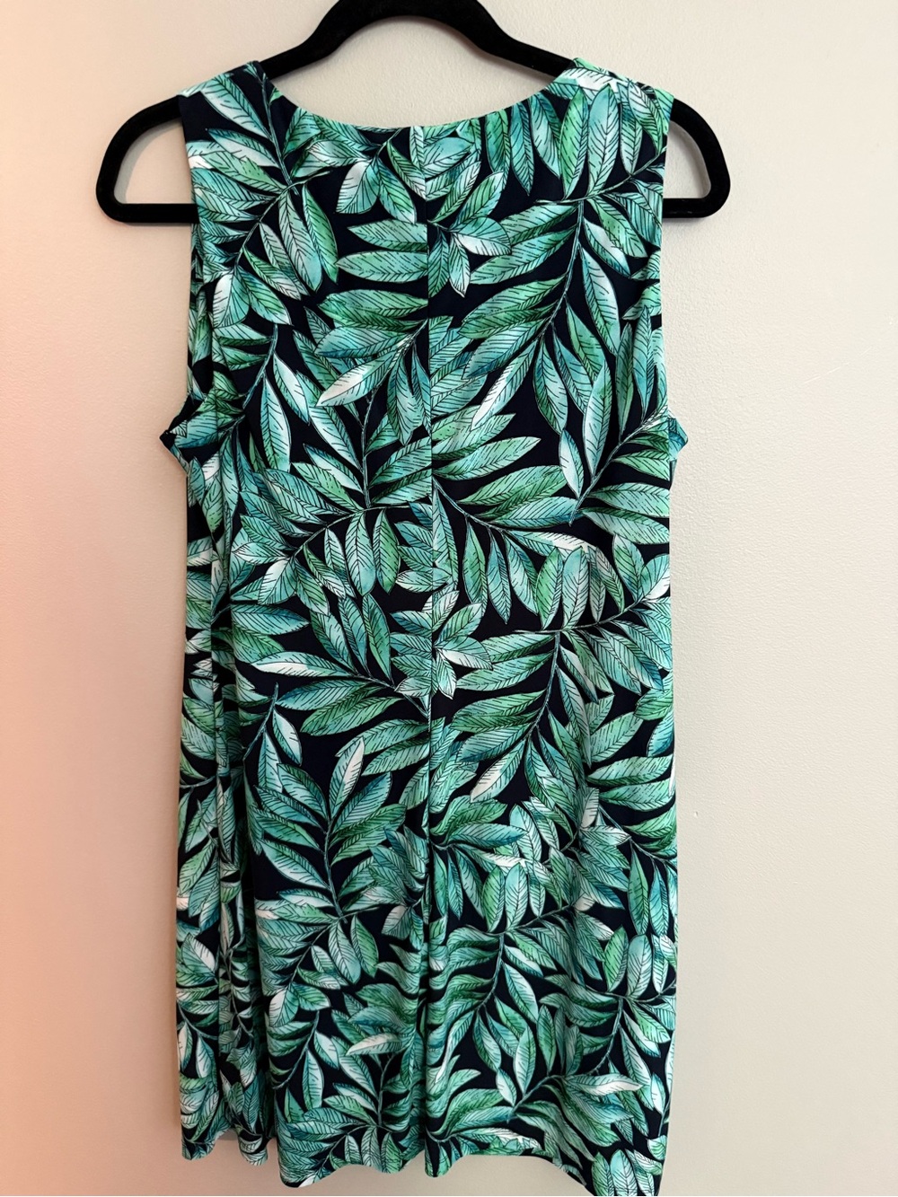 Tommy Hilfiger Black & Green Leaf Print Sleeveless Dress - Picture 2 of 4